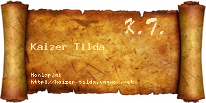 Kaizer Tilda névjegykártya